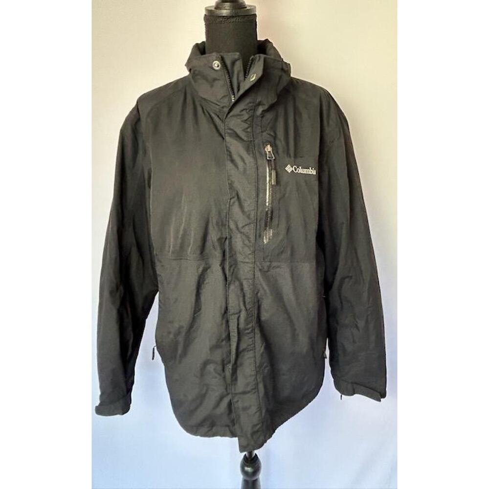 Columbia Black Interchange Softshell Full Zip Jacket Medium Omni-Tech Waterproof